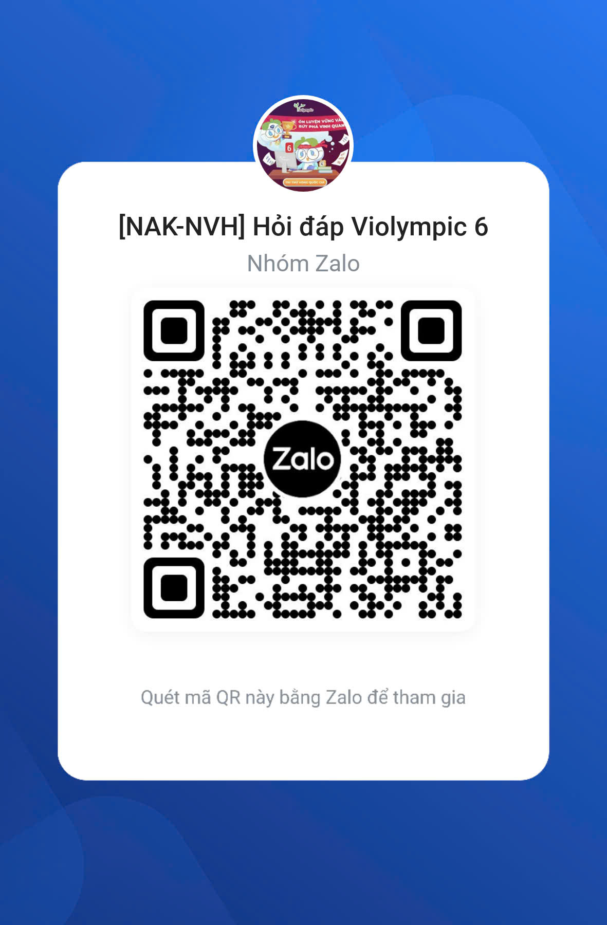 Mã QR cho nhóm Violympic Lớp 6