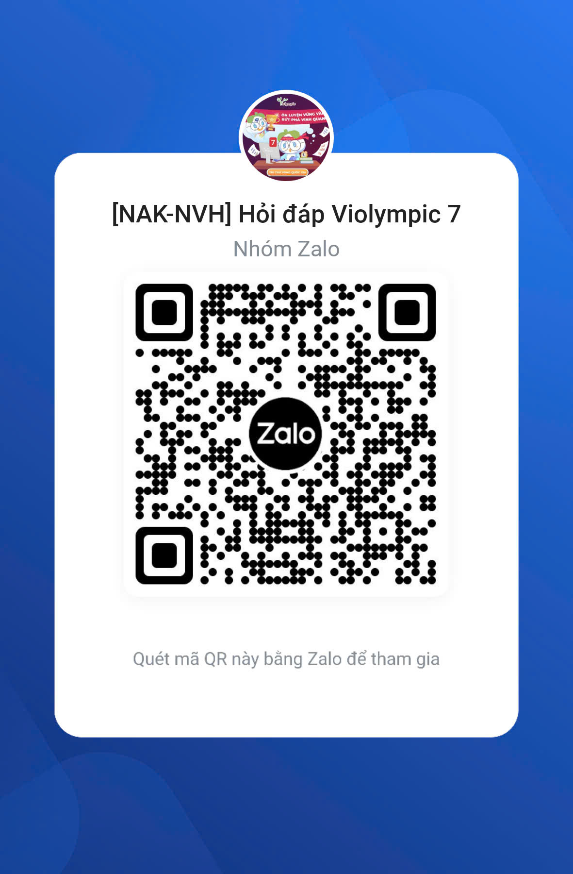 Mã QR cho nhóm Violympic Lớp 7